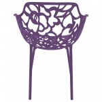 LeisureMod Modern Devon Aluminum Armchair, Set of 2, Purple, DCA23PU2