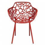 LeisureMod Modern Devon Aluminum Armchair, Red, DCA23R