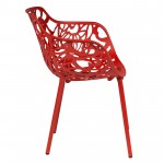 LeisureMod Modern Devon Aluminum Armchair, Red, DCA23R