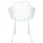 LeisureMod Modern Devon Aluminum Armchair, White, DCA23W