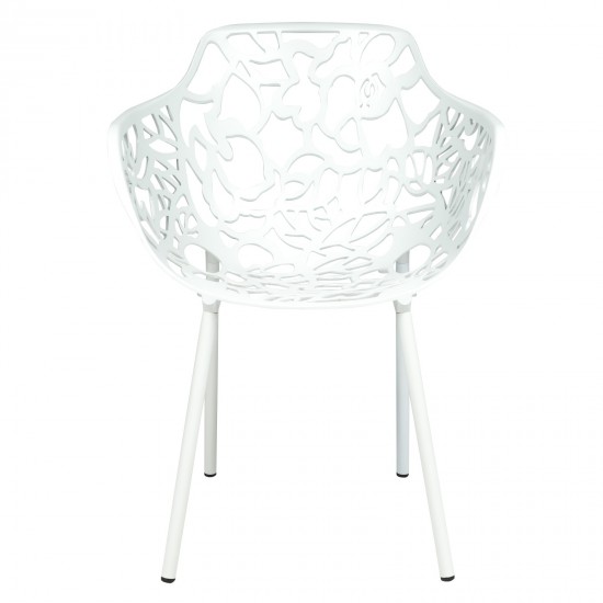 LeisureMod Modern Devon Aluminum Armchair, White, DCA23W