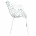 LeisureMod Modern Devon Aluminum Armchair, White, DCA23W