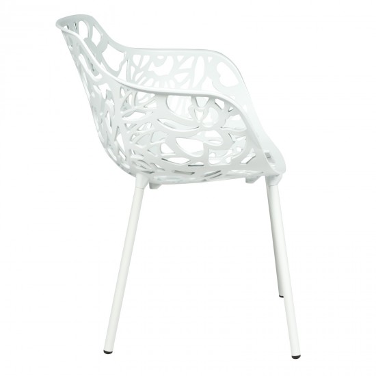 LeisureMod Modern Devon Aluminum Armchair, White, DCA23W