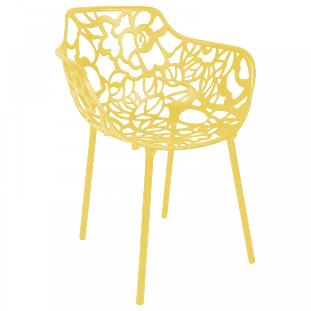 LeisureMod Modern Devon Aluminum Armchair, Yellow, DCA23Y