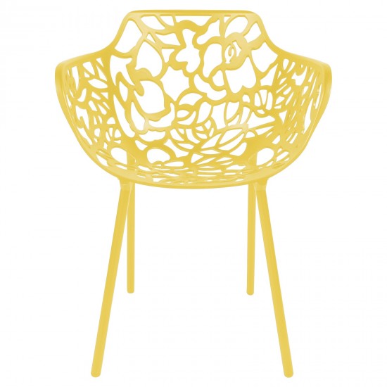 LeisureMod Modern Devon Aluminum Armchair, Yellow, DCA23Y