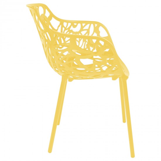 LeisureMod Modern Devon Aluminum Armchair, Yellow, DCA23Y