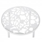 Devon Tree Design Glass Top Aluminum Base Indoor Outdoor End Table, White, DT20W