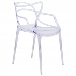 LeisureMod Milan Modern Wire Design Chair, Clear, MW17CL