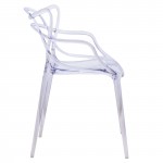 LeisureMod Milan Modern Wire Design Chair, Set of 4, Clear, MW17CL4