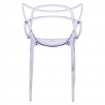 LeisureMod Milan Modern Wire Design Chair, Set of 4, Clear, MW17CL4