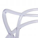 LeisureMod Milan Modern Wire Design Chair, Set of 4, Clear, MW17CL4