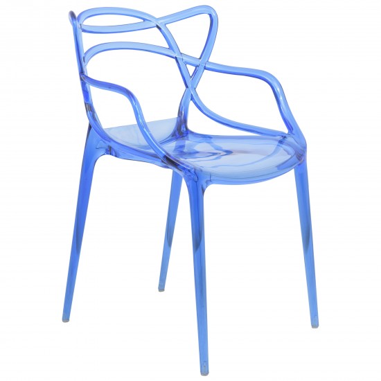 LeisureMod Milan Modern Wire Design Chair, Blue, MW17TBU