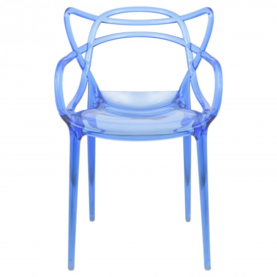 LeisureMod Milan Modern Wire Design Chair, Blue, MW17TBU