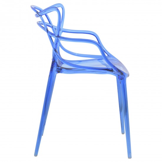 LeisureMod Milan Modern Wire Design Chair, Blue, MW17TBU