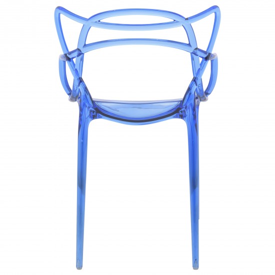 LeisureMod Milan Modern Wire Design Chair, Blue, MW17TBU