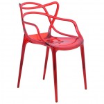 LeisureMod Milan Modern Wire Design Chair, Red, MW17TR