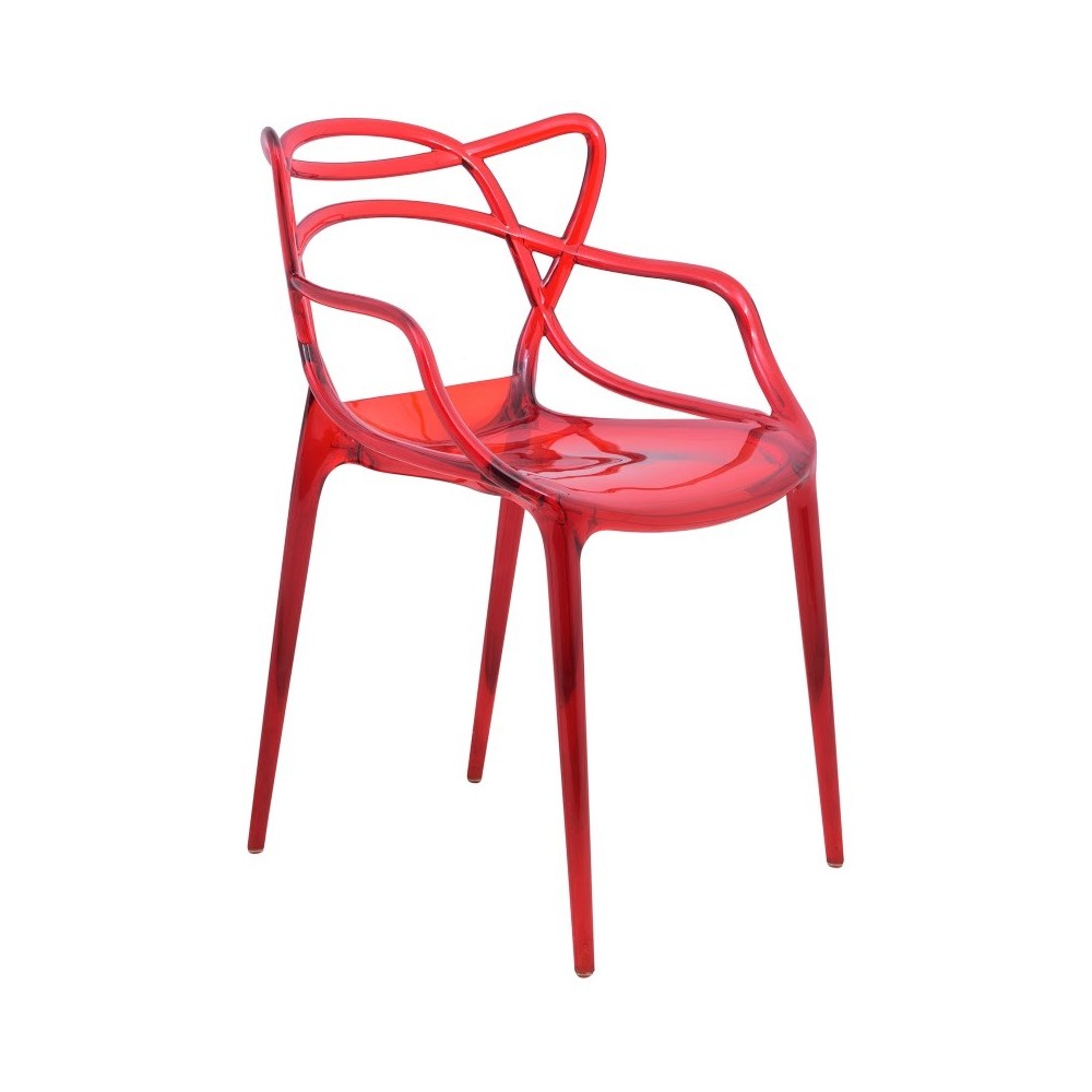 LeisureMod Milan Modern Wire Design Chair, Red, MW17TR