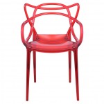 LeisureMod Milan Modern Wire Design Chair, Red, MW17TR