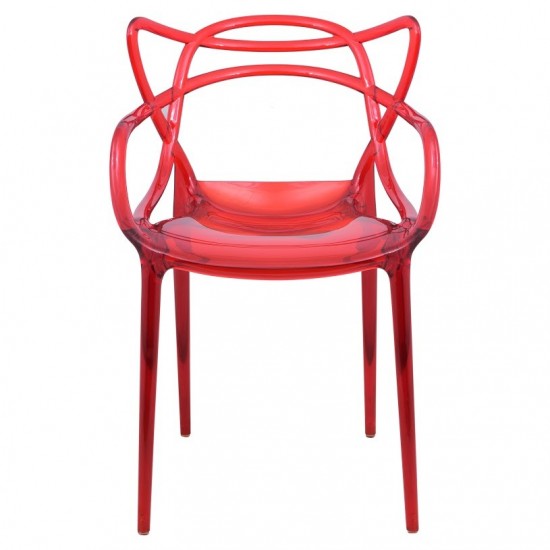 LeisureMod Milan Modern Wire Design Chair, Red, MW17TR