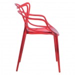 LeisureMod Milan Modern Wire Design Chair, Red, MW17TR