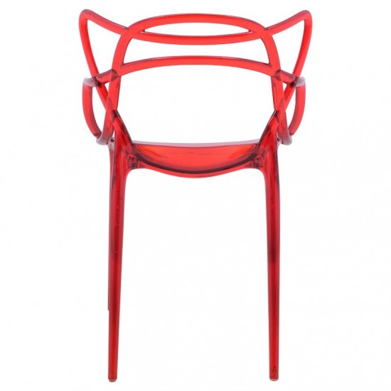 LeisureMod Milan Modern Wire Design Chair, Red, MW17TR