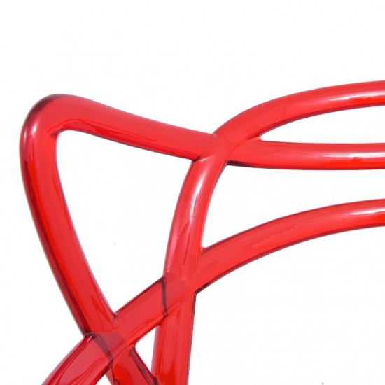 LeisureMod Milan Modern Wire Design Chair, Red, MW17TR