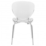 LeisureMod Modern Oyster Transparent Side Chair, Clear, OC17CL