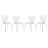 LeisureMod Modern Oyster Transparent Side Chair, Set of 4, Clear, OC17CL4