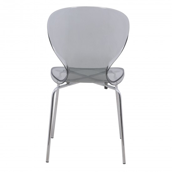 LeisureMod Modern Oyster Transparent Side Chair, Transparent Black, OC17TBL