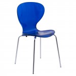 LeisureMod Modern Oyster Transparent Side Chair, Transparent Blue, OC17TBU