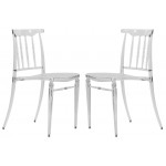 Spindle Transparent Modern Lucite Dining Chair in Clear Set of 2, Clear, SC19CL2