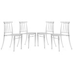 Spindle Transparent Modern Lucite Dining Chair in Clear Set of 4, Clear, SC19CL4