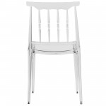 Spindle Transparent Modern Lucite Dining Chair in Clear Set of 4, Clear, SC19CL4