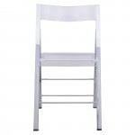 LeisureMod Menno Modern Acrylic Folding Chair, Clear, MF15CL
