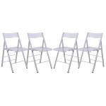 LeisureMod Menno Modern Acrylic Folding Chair, Set of 4, Clear, MF15CL4
