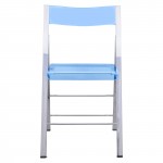 LeisureMod Menno Modern Acrylic Folding Chair, Blue, MF15TBU