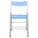 LeisureMod Menno Modern Acrylic Folding Chair, Set of 2, Blue, MF15TBU2
