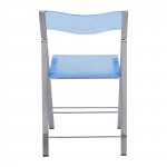 LeisureMod Menno Modern Acrylic Folding Chair, Set of 2, Blue, MF15TBU2