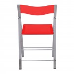 LeisureMod Menno Modern Acrylic Folding Chair, Red, MF15TR