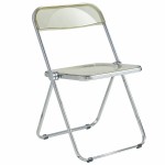 LeisureMod Lawrence Acrylic Folding Chair With Metal Frame, Amber, LF19A