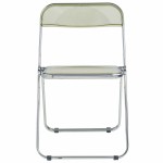 LeisureMod Lawrence Acrylic Folding Chair With Metal Frame, Amber, LF19A