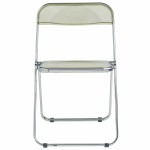 Lawrence Acrylic Folding Chair With Metal Frame, Set of 4, Amber, LF19A4