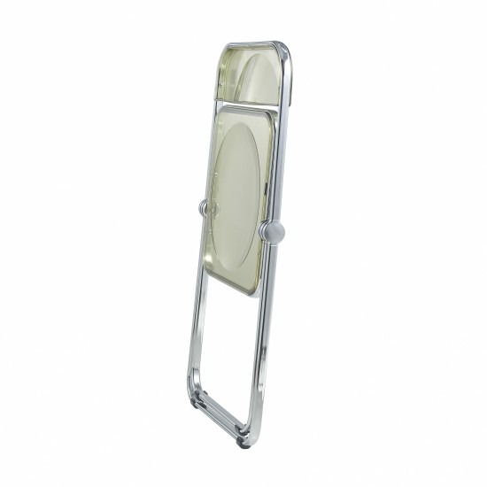 Lawrence Acrylic Folding Chair With Metal Frame, Set of 4, Amber, LF19A4