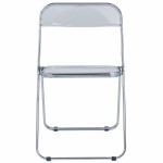 Lawrence Acrylic Folding Chair With Metal Frame, Set of 2, Clear, LF19CL2