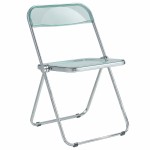 LeisureMod Lawrence Acrylic Folding Chair With Metal Frame, Jade Green, LF19G