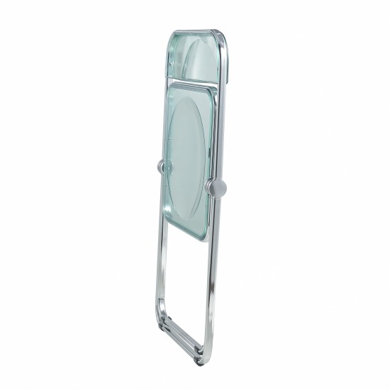 LeisureMod Lawrence Acrylic Folding Chair With Metal Frame, Jade Green, LF19G