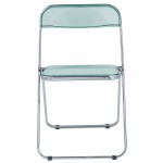 Lawrence Acrylic Folding Chair With Metal Frame, Set of 4, Jade Green, LF19G4