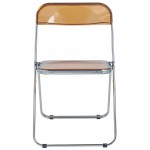 LeisureMod Lawrence Acrylic Folding Chair With Metal Frame, Tangerine, LF19OR