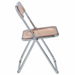 LeisureMod Lawrence Acrylic Folding Chair With Metal Frame, Tangerine, LF19OR