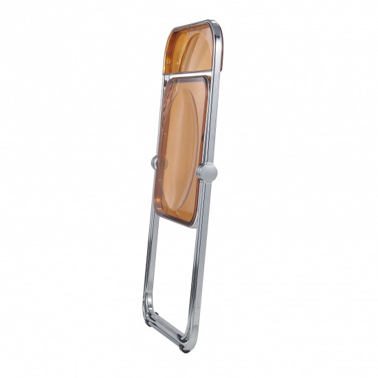 Lawrence Acrylic Folding Chair With Metal Frame, Set of 4, Tangerine, LF19OR4